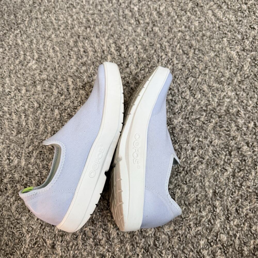 OOFOS Slip-On Athletic Shoes Lavender with Lime Green Lining - Picture 6 of 8